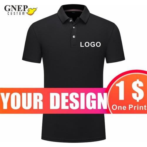 Cheap Mens Polo Shirt Breathable Business Shirt Custom Solid Color Lapel Polo Short Sleeve Printable Pattern GNEP2020 Promotion