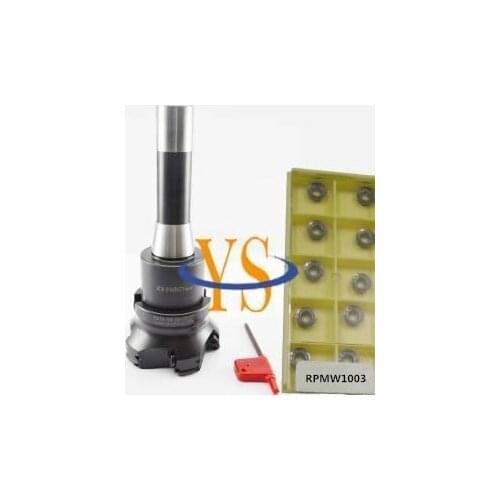 New R8 7/16 FMB27+EMR5R 80-27-6T face end mill +10pcs RPMT1003 carbide insert mill