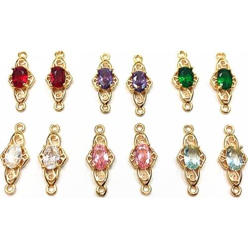 New arrival! 18x7mm 100pcs Cubic Zirconia Oval shape charm for Earrings DIY parts,Jewelry Accessories Findings & Components