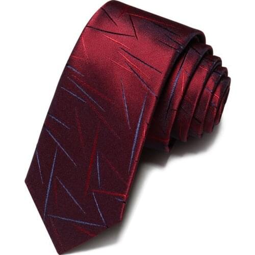 2019 New Business Formal Red Irregular Striped Ties for Men 5.5cm Slim Necktie Designer Brand Narrow Mens Neck Tie with Gift Box