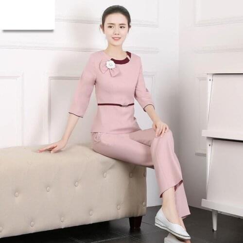 New Hairdresser Work Suit Beauty Salon Long Sleeve Spa Clothing Hairdresser Hotel Uniform Reception Manicurist Uniform