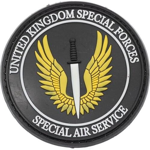 PVC Disposable Waterproof Chapter British Special Forces SAS Black Action British Special Aviation Service Military Tactical Pat