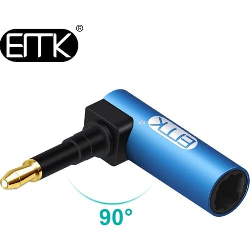 EMK 3.5mm Optical Audio Cable 3.5 Mini Optical Connector to Digital SPDIF Toslink 90 degree right angle adapter Speaker Sounbar
