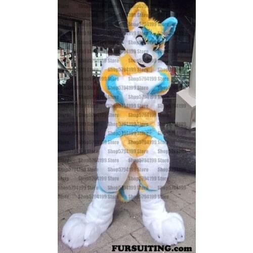 Customised #M15 white FOX HUSKY Dog Furry Fursuit Suit Mascot Costume Cosplay Animal Party Fancy Dress Carnival Birthday Gift
