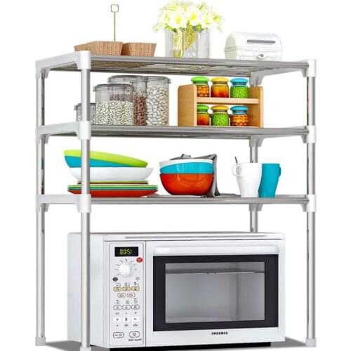 Microwave Shelf Rack Kitchen Shelf Spice Rack Multifunctional Kitchen Storage Rack Bathroom Organizer Shelf Book Shoes Shelving