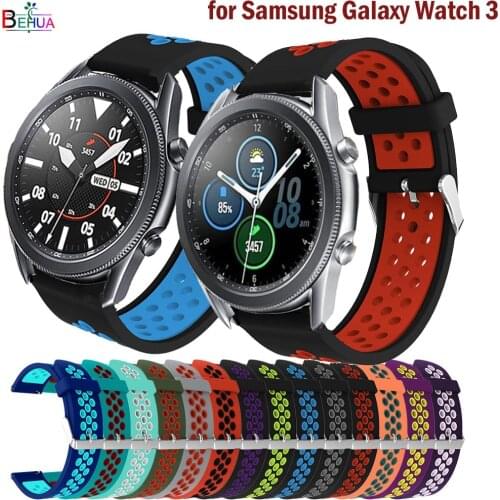 High Quality Silicone watchStrap for Samsung Galaxy Watch 3 45mm Smart watchband Bracelet Correa wristband 22mm width new belt