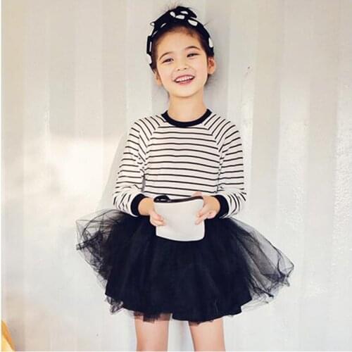 Chirstmas Dress Baby Girls Dress Stripe Princess Dress For Kids Girls Clothes Children Clothing Korean Version Toddler Dresses