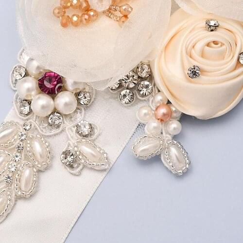 OLOMLB Wedding Rhinestones Bridal Belt Diamond Wedding Dress Belt Crystal Wedding Sash For Bridal Bridesmaids Wedding Dress Acce