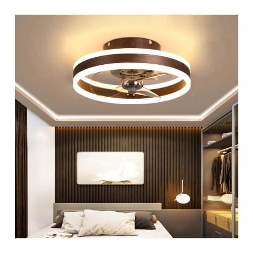 Modern minimalist ceiling fan light crystal decorative LED remote control lighting bedroom fan lamp AC220V/110V