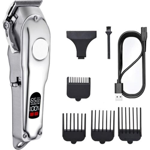 Barber Hair Cutter Beard Trimmer Hair Cutter LCD Display Machine Professional Rechargeable Electric Trimmers Mens Hair Clipper