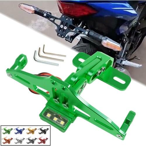 Universal Rear License Plate Mount Holder With LED Light For Honda For Kawasaki Z650 Z750 Z800 Z900/RS Z1000/SX Z800 Z250 Z300