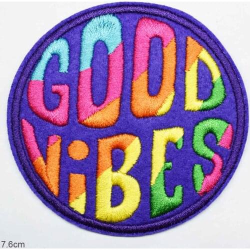 Whiskey 100% Savage Colorful Good Vibes Iron On Word Sayings Embroidered Clothes Patches For Jeans Backpacks Clothing
