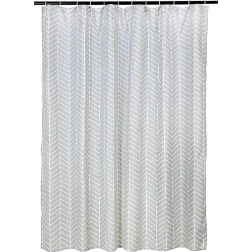 Bathroom Shower Curtain - Gray Herringbone Bath Curtain, 72X72 Inch, Waterproof Fabric Shower Curtains for Bathroom