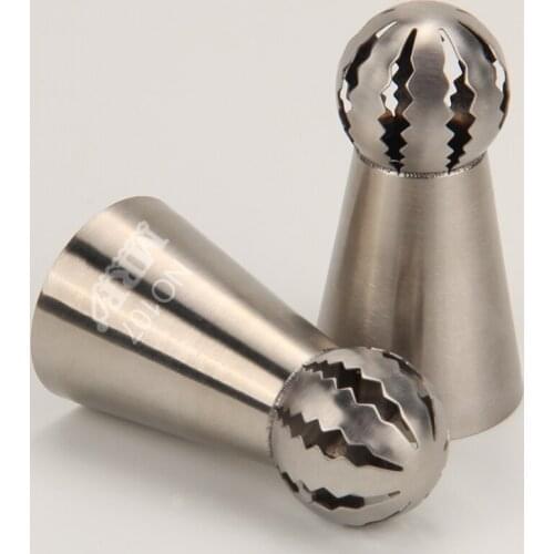 20pcs/lot)Free Shipping FDA High Quality Stainless Steel Sphere Twist Flower Pastry Piping Nozzle #NO107