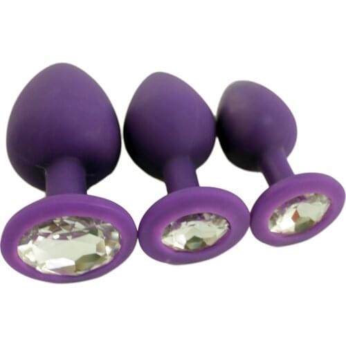 3PCS/lot Large Medium Small Silicone Anal Plug Unisex Plated Jeweled Sex Stopper Butt Plug Adult Toys for Men Women Anal Trainer