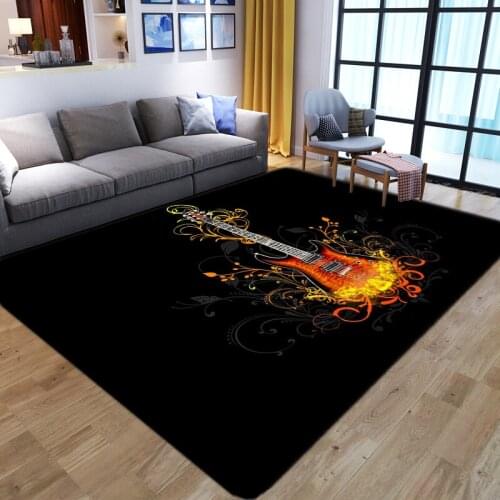 3D Guitar Pattern Child play Area Rugs Kids Room Decor Large Carpets for Living Room Bedroom Bedside Mat Home Hallway Floor Rug