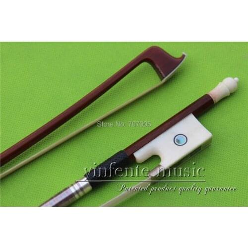 NJX-0046# 4/4 Brazilwood Violin Bow white OX horn f rog 1 pcs Straight Pretty inlay Color