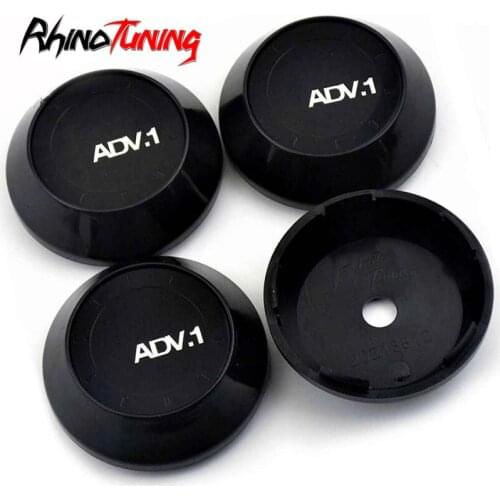 4pcs 65mm 60mm Black ADV.1 Wheel Center Caps Hub For Akita Car Styling Emblem Rims Hubcap Cover
