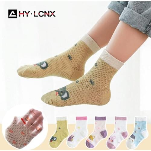 5 Pairs/Lot Infant Summer Baby Socks Thin Mesh Kids Socks for Girl Boy Cotton Newborn Toddlers Sock Children Clothes Accessories