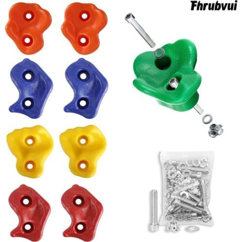 8 pcs Childrens Rock Climbing Hand Holds Playground Wall Kids Indoor Outdoor Play Sets with Mounting Hardware
