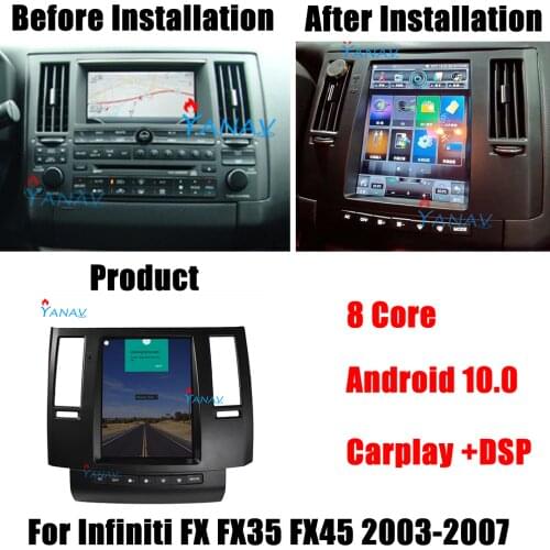 Tesla Vertical Screen 10.4" Android 10.0 Car Radio For Infiniti FX35 FX45 2003-2007 Car DVD Player Auto GPS Navigation Head Unit