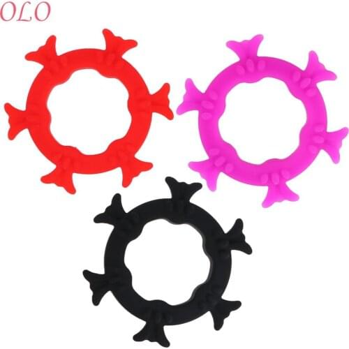 IKOKY Male masturbation Penis Ring Sex Toys for Men Cock Ring Delay Ejaculation Dildo Extender Silicone