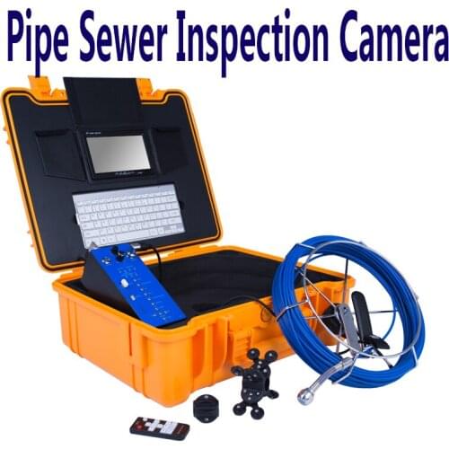 20M Cable Pipe Sewer Drain Inspection Camera With Keyboard 12pcs LED Pipeline Endoscope System