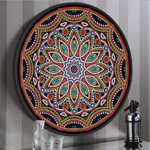 Mandala Pattern Mural Tessles Diamond Painting Cross Stitch With Cartoon Box 5D DIY Diamond Mosaic Home Wall Decoration Gift