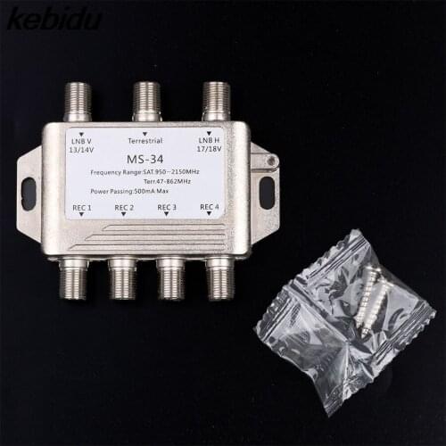 Kebidu Hot 3 in 4 out DiSEqC Satellite Stand-Alone MultiSwitch FTA TV LNB Switch Cascade 2 LNB 1 TERR IN For DVB-S2 DVB-T2
