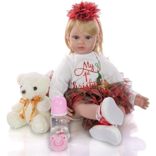 KEIUMI Cute Princess Doll 24 Inch Lifelike Real Girl Reborn toddler Bonecas 60 cm Silicone reborn baby doll kids gift playmate
