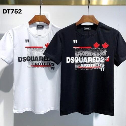 Classic 2021 FW Dsquared2 Box Logo T-Shirt Streetwear WOMEN / MEN Fashion Cotton Casual Short sleeve Round neck T shirt DT752