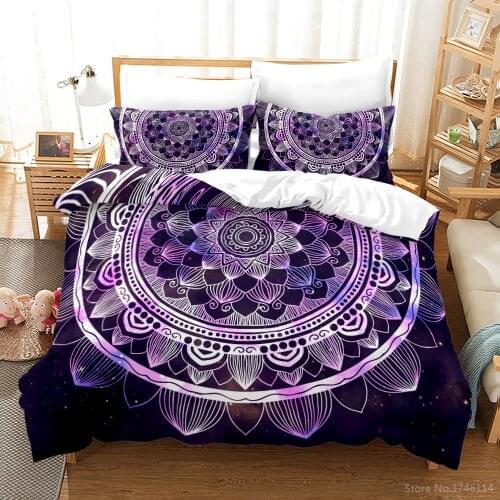 Bohemian Mandala 3D Print Bedding Set Queen King Size Duvet Cover Set Soft Quilt Cover with Pillowcase Home Textile Bedclothes