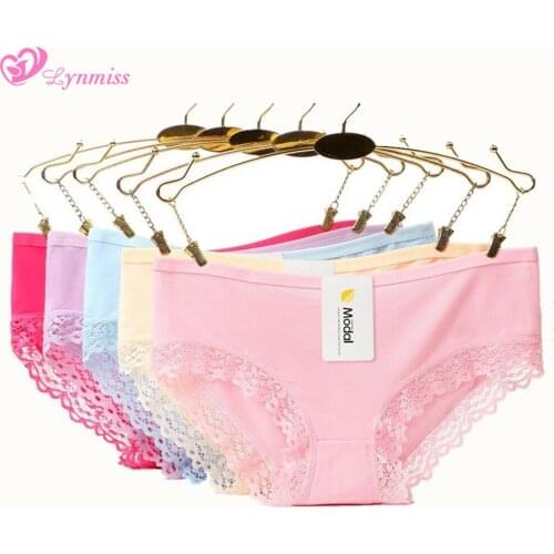 Lynmiss 1/3pcs Plus Size Cotton Panties For Women Underwear Lingerie Lace Panties Womens Briefs Female Underwear Underpants