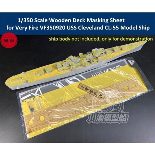 1/350 Scale Wooden Deck Masking Sheet for Very Fire VF350920 USS Cleveland CL-55 Model Ship TMW00112