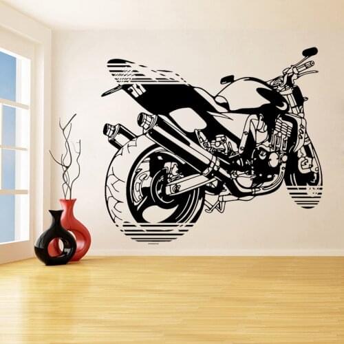 Motorcycle Wall Stickers Bike Biker Vinyl Boys Bedroom Decor Wall Decals Motocross Extreme Speed Sport Wall Decor Poster C109