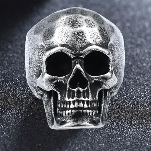 Stainless Steel Punk Skull Rings Rock Soul Leader Skeleton Ring Men Party Fashion Retro Jewelry