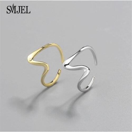 2021 New High Quality Punk Ring Wave Adjustable Simple Geometric Rings for Women Accessories anillo mujer moda Christmas Gift