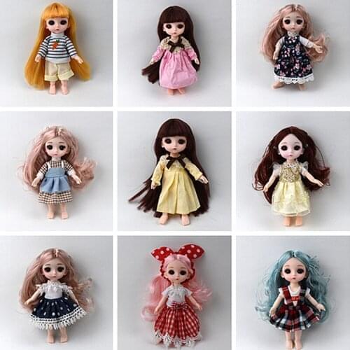 16cm BJD Doll Clothes Accessories Fashion Dress Up Bib Skirt Clothes 1/12 Doll Play House Dress Up Girl Toy Accessory Gift