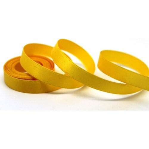 Yellow 3/8"(9MM) 100yards Single Face Satin Ribbon 100% Polyester For DIY Bow Making