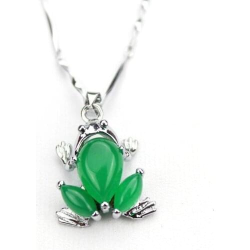 KYSZDL Chinese AAA Tibet Silver Green stone Frog Malay stone pendant Necklace & Pendants pendent S059