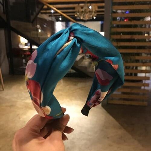 2021 Fashion Top Knot Twist Hairband Elastic Headwear Printing Cloth Hair Hoop Headwrap Headband for Women Headdress Accessories