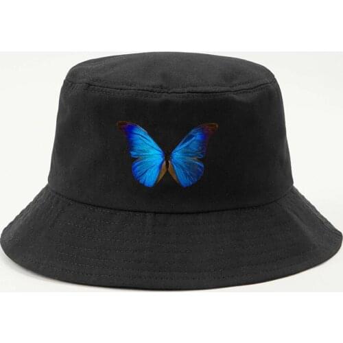 Butterfly Cap Bucket Hat Foldable Hats Men Women Headgear Cotton Fishing Hunt Fisherman Beach Outdoor Caps Sun Shade Gorras Hats