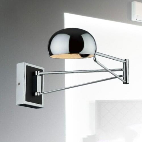 Modern brief Rocker arm retractable folding ofhead dimming led wall lamp