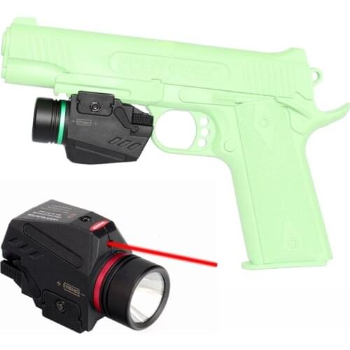 US-Tactical LED Flashlight Red/Green Laser Sight Combo White Light 150 Lumen Picatinny Rail Mount for Pistols Hunting