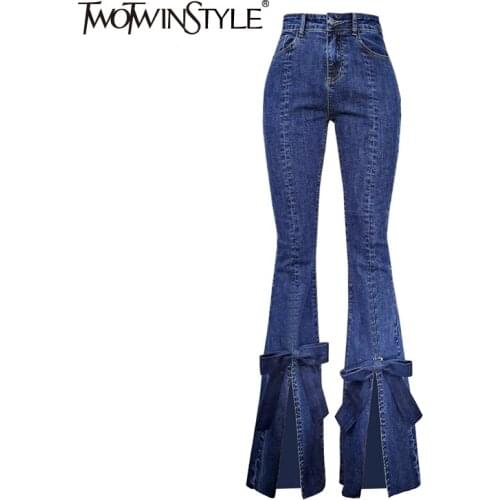 Женские джинсы скинни TWOTWINSTYLE China At AliExpress