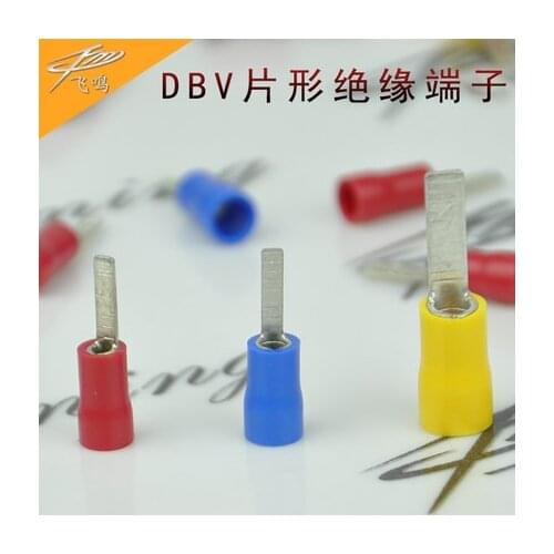 DBV1.25-10 DBV1.25-14 DBV2-10 DBV2-14 DBV5.5-10 Insulated Blade Terminals Cable Lug PVC Sleeve Insulated Pin Terminals Connector