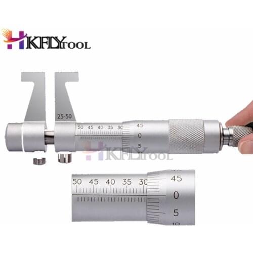 25-50mm Inside Micrometer Caliper Gauge Inside Micrometer For Inside Measurement 0.01mm Metric Carbide Ratchet Screw Gauge