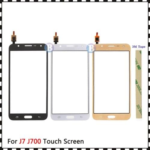 High Quality 5.5" For Samsung Galaxy DUOS J7 J700 Touch Screen Digitizer Sensor Outer Glass Lens Panel Black White Gold