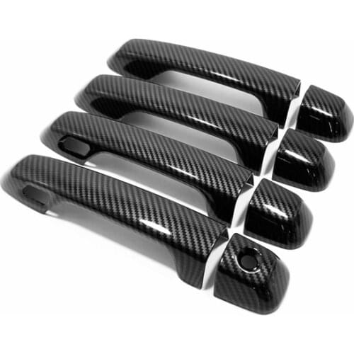 High Quality Gift ABS Carbon Fiber Door Handle Cover Trim Car Exteriors Accessories For Toyota Land Cruiser 200 LC200 2016-2019