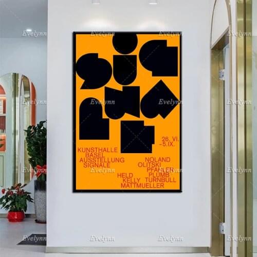 Exhibition Poster Kunsthalle Basel Signale 1965 By Peter Von Arx Modern Home Decor Prints Wall Art Canvas Modular Pictures Gift